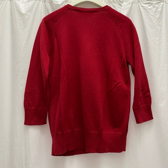 Loft cranberry v-neck sweater - Picture 2 of 3